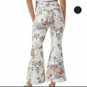 Free People Youthquake Printed Crop Flare Jeans